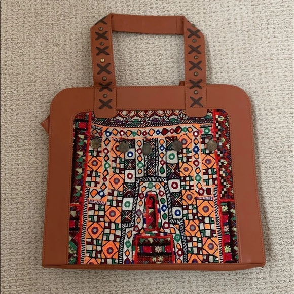 Handbags - Large Artisan Free Spirit Boho Hippie Ethnic People Embroidered Tote Bag Purse